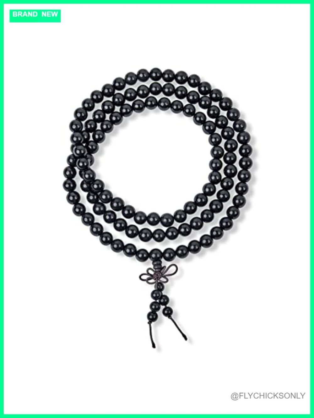 Bling Jewelry Onyx Mala Prayer Bead Necklace Wrap Bracelet 28 Inch